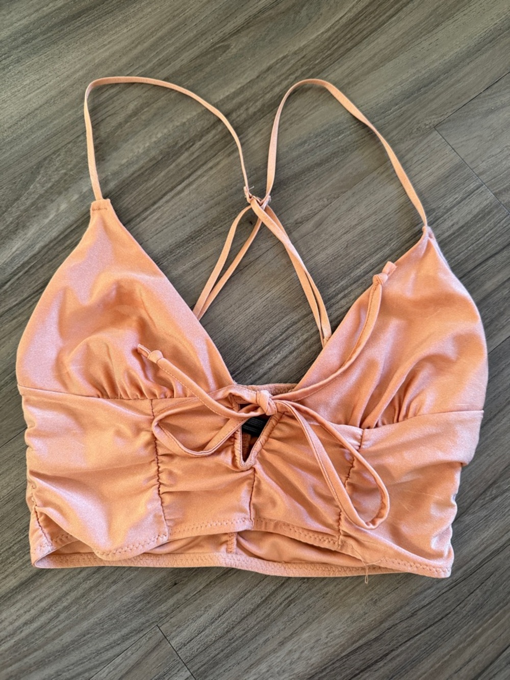 Urban Outfitters Peach Tie-Front Crop Top